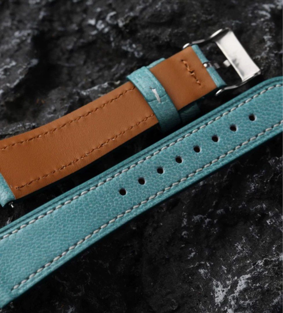 TIFFANY BLUE QUICK RELEASE GENUINE CALF LEATHER WATCH STRAP SUITABLE FOR ALL WATCHES