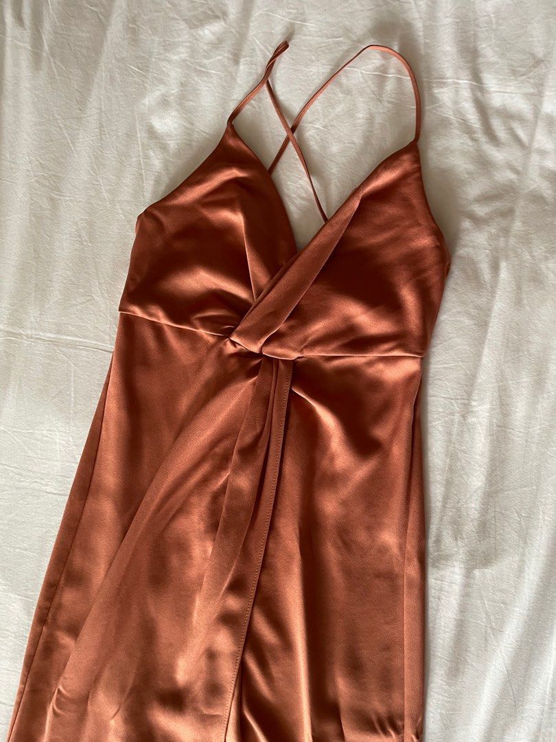 Topshop orange discount silk dress