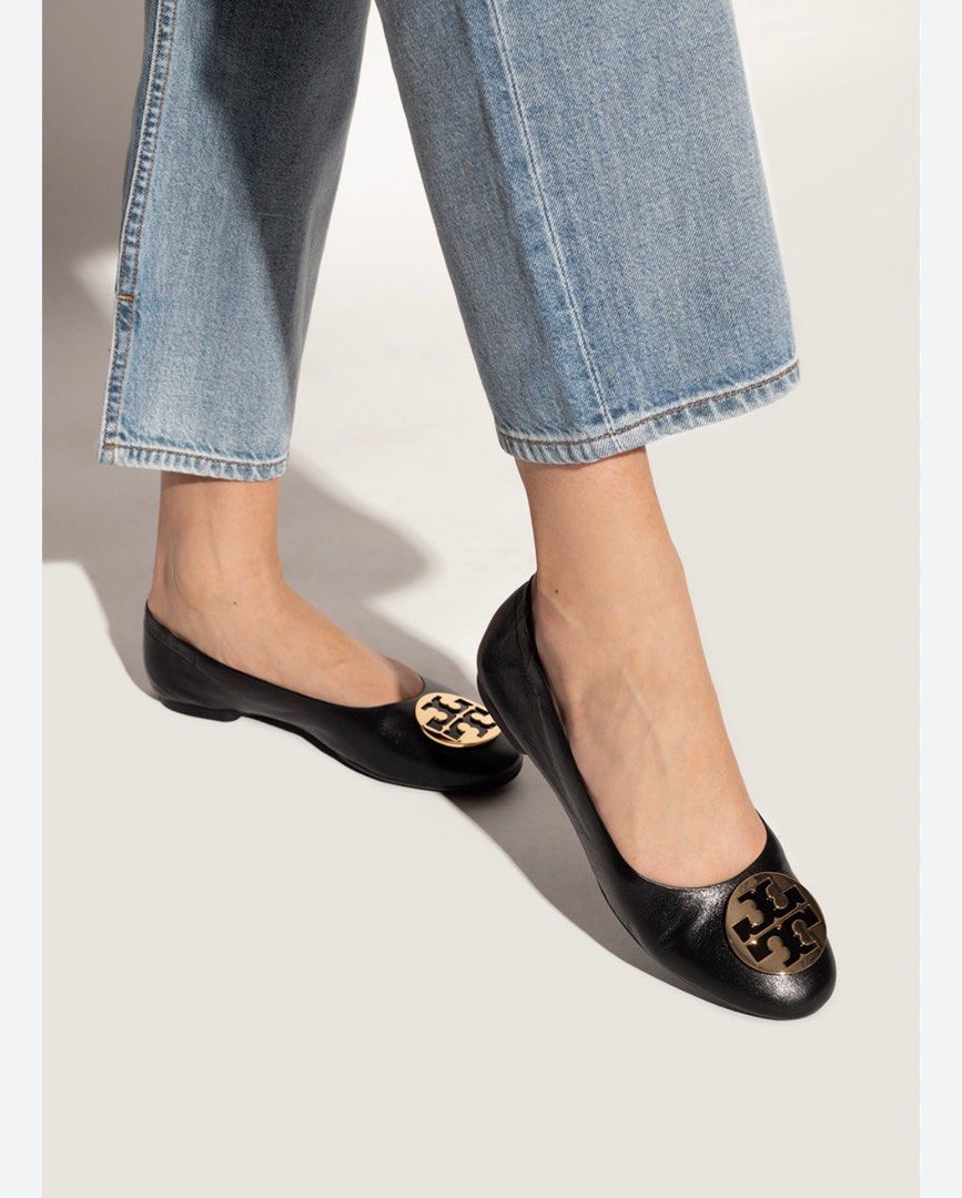 Tory burch black ballerina flats sales