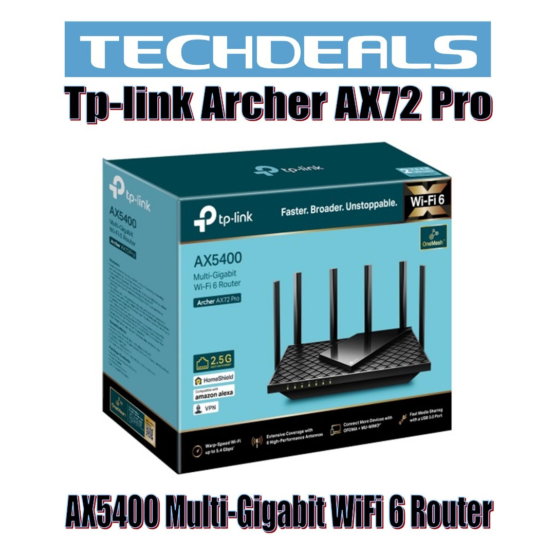 Tp-link Archer AX72 Pro AX5400 Multi-Gigabit WiFi 6 Router, Computers ...