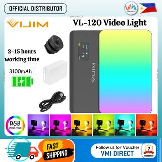 Ulanzi VL120 RGB 2500K-9000K Mini Color LED Video Light, Fill In Light Dimmable, Photography Effects VMI Direct