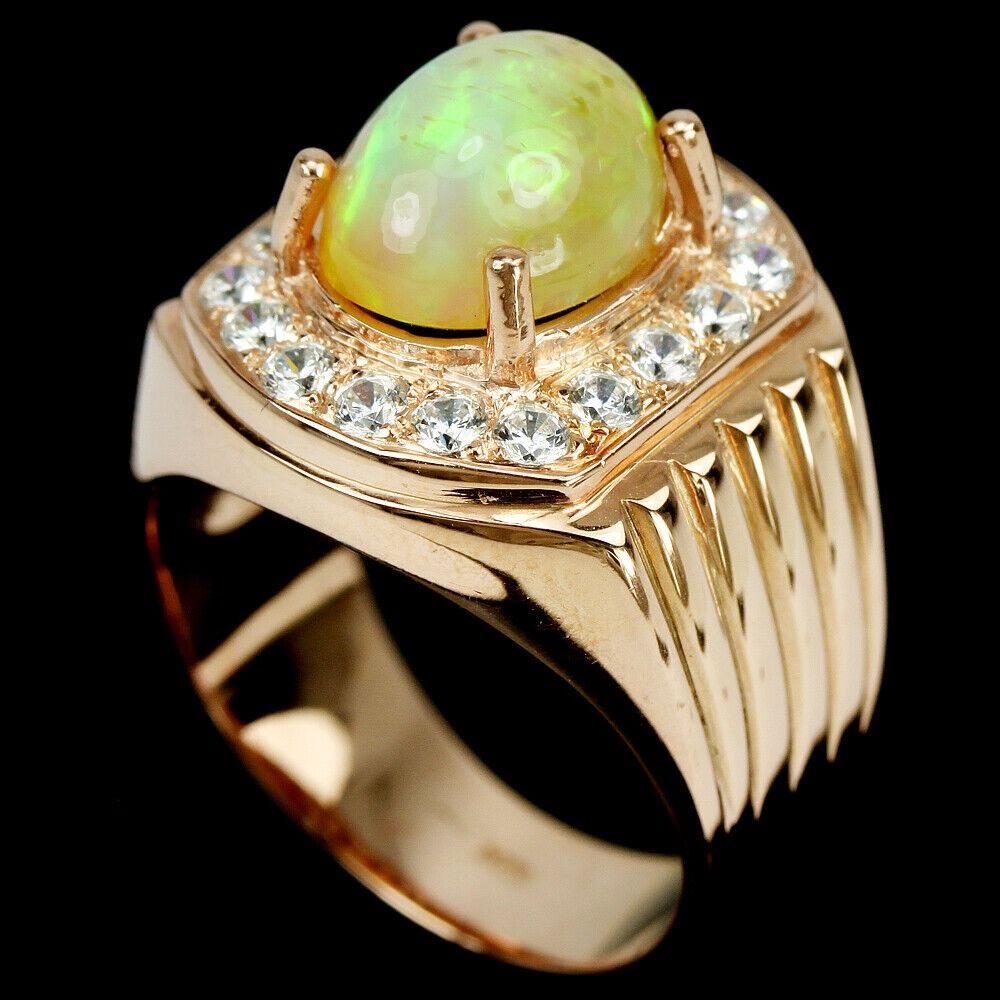 Mens gold hotsell opal ring