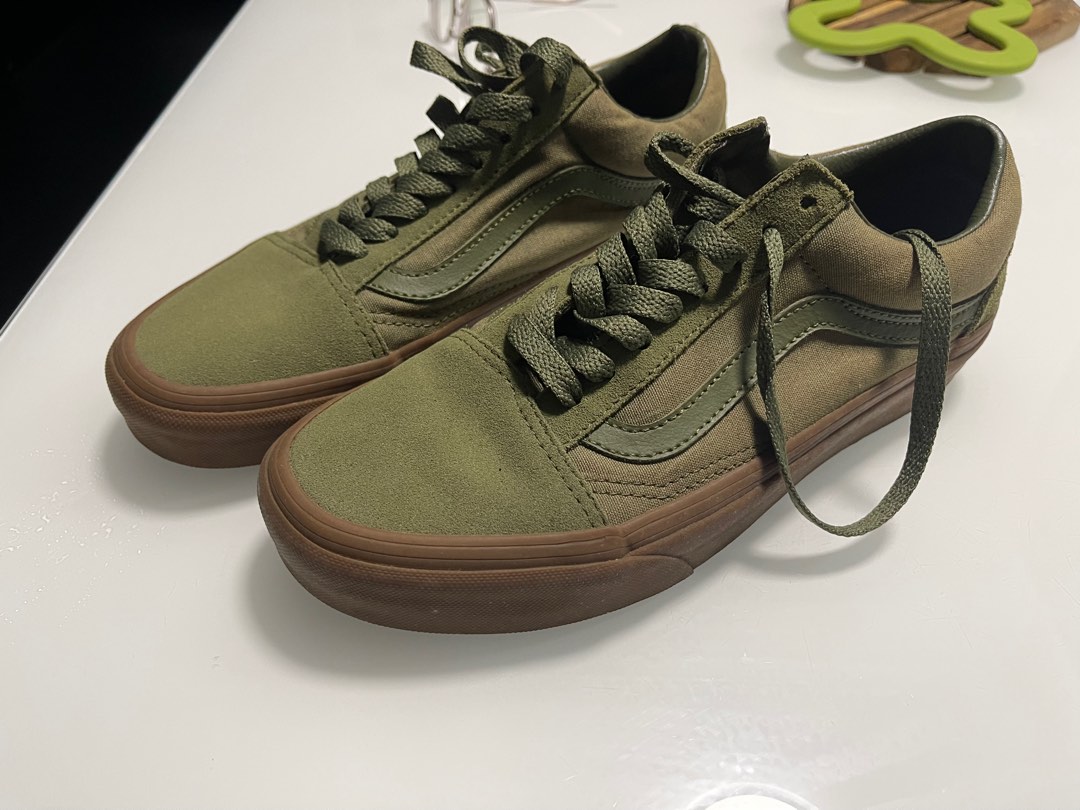 Mens green vans discount shoes