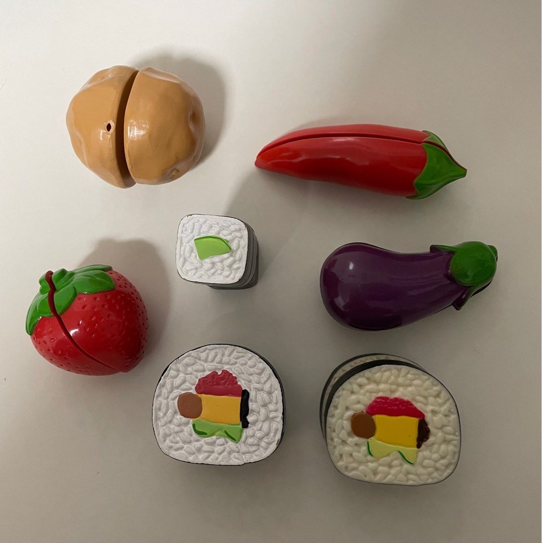 Play Food Sets For Children Kitchen, 53PCS Toy Food Sets Fruits And Vegetables Cutting Toys Toy Kitchen Accessories With Foldable Picnic Basket Role~p96496205