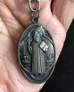 Vintage Italy Religious Metal Pendant or Keychain  C4