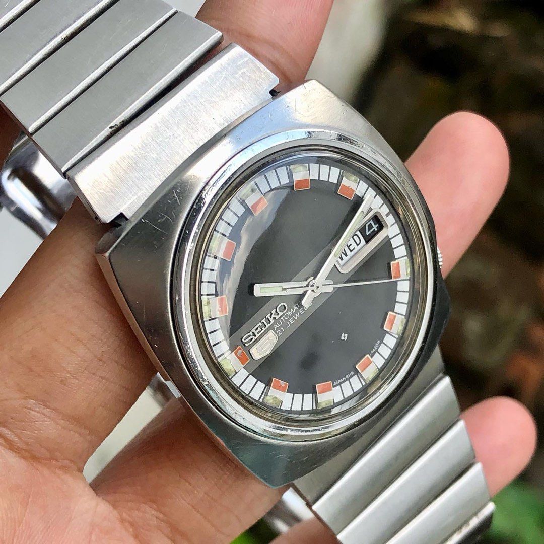 Vintage Seiko apple case automatic 21 jewels 6119 7410 Antik Jam