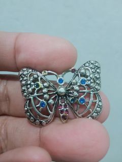 Vintage Sterling Silver Butterfly Brooch