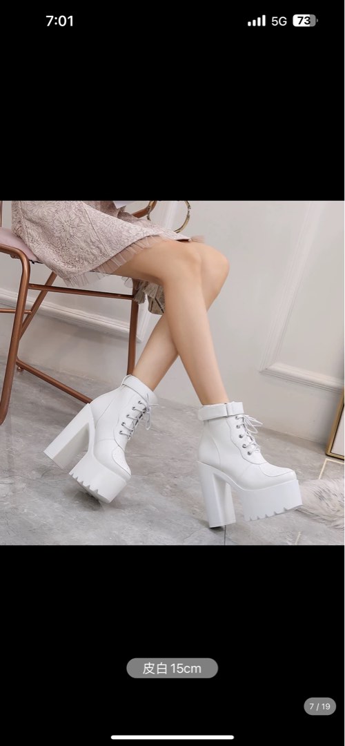 White Platform Boots Heels