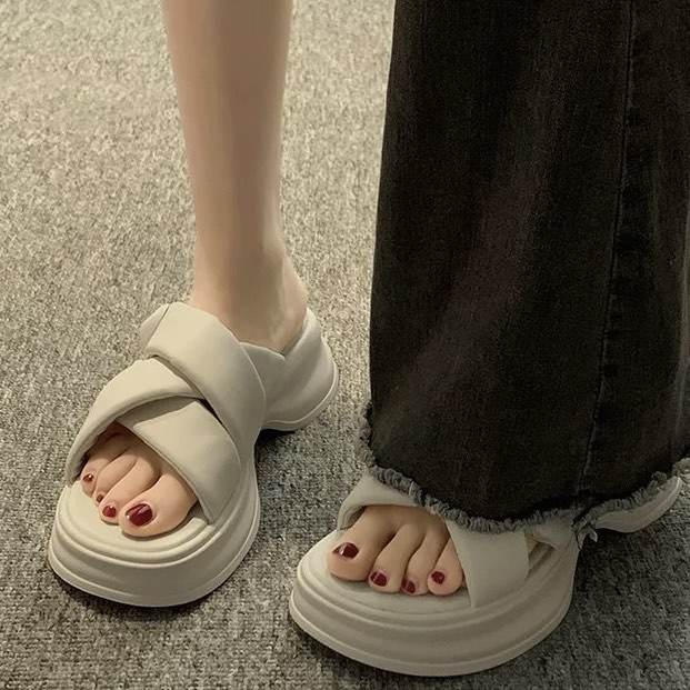 White platform flip clearance flops