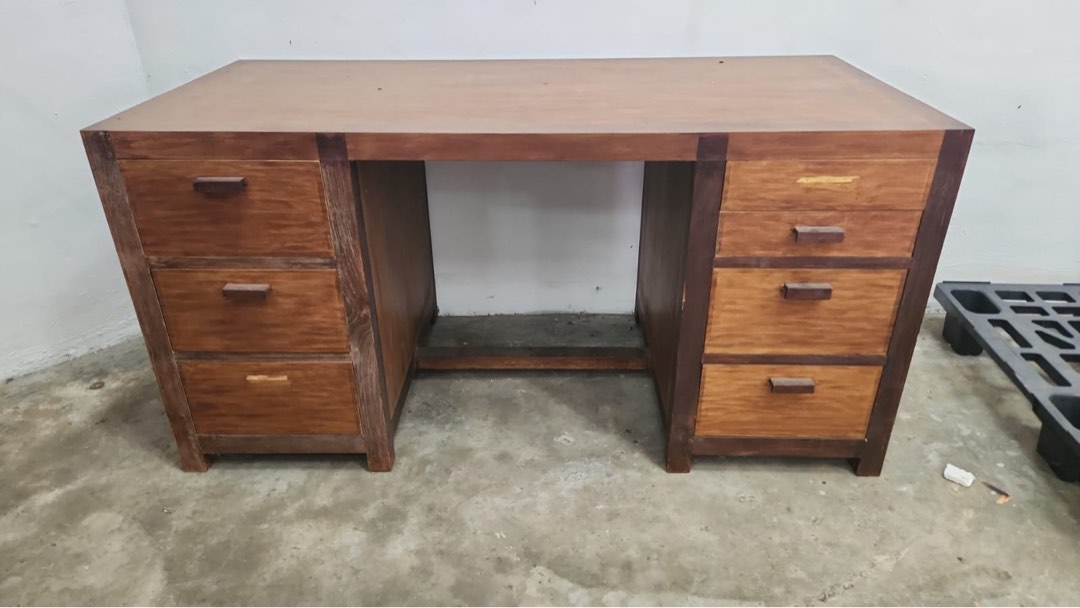 Wooden table with drawers, Furniture & Home Living, Furniture, Tables