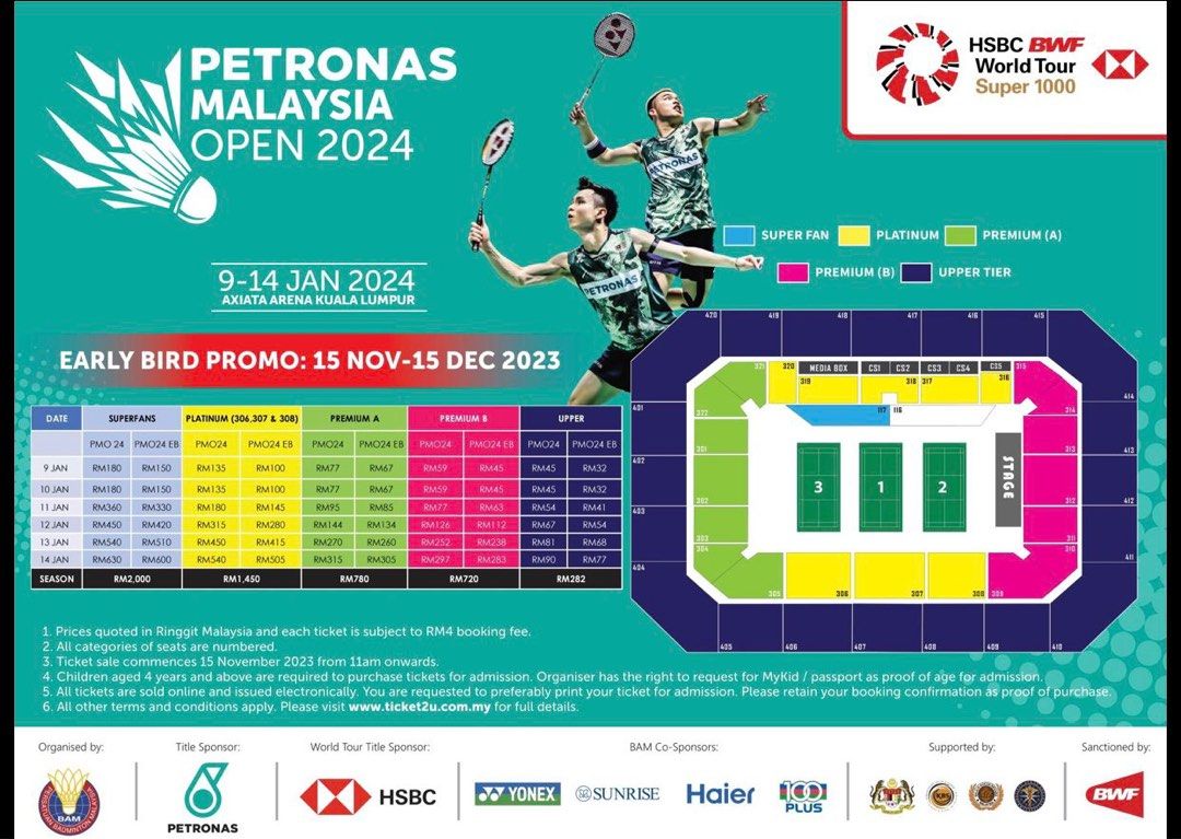 WTS Petronas Malaysia Open 2024 R16 ticket, Tickets & Vouchers, Event