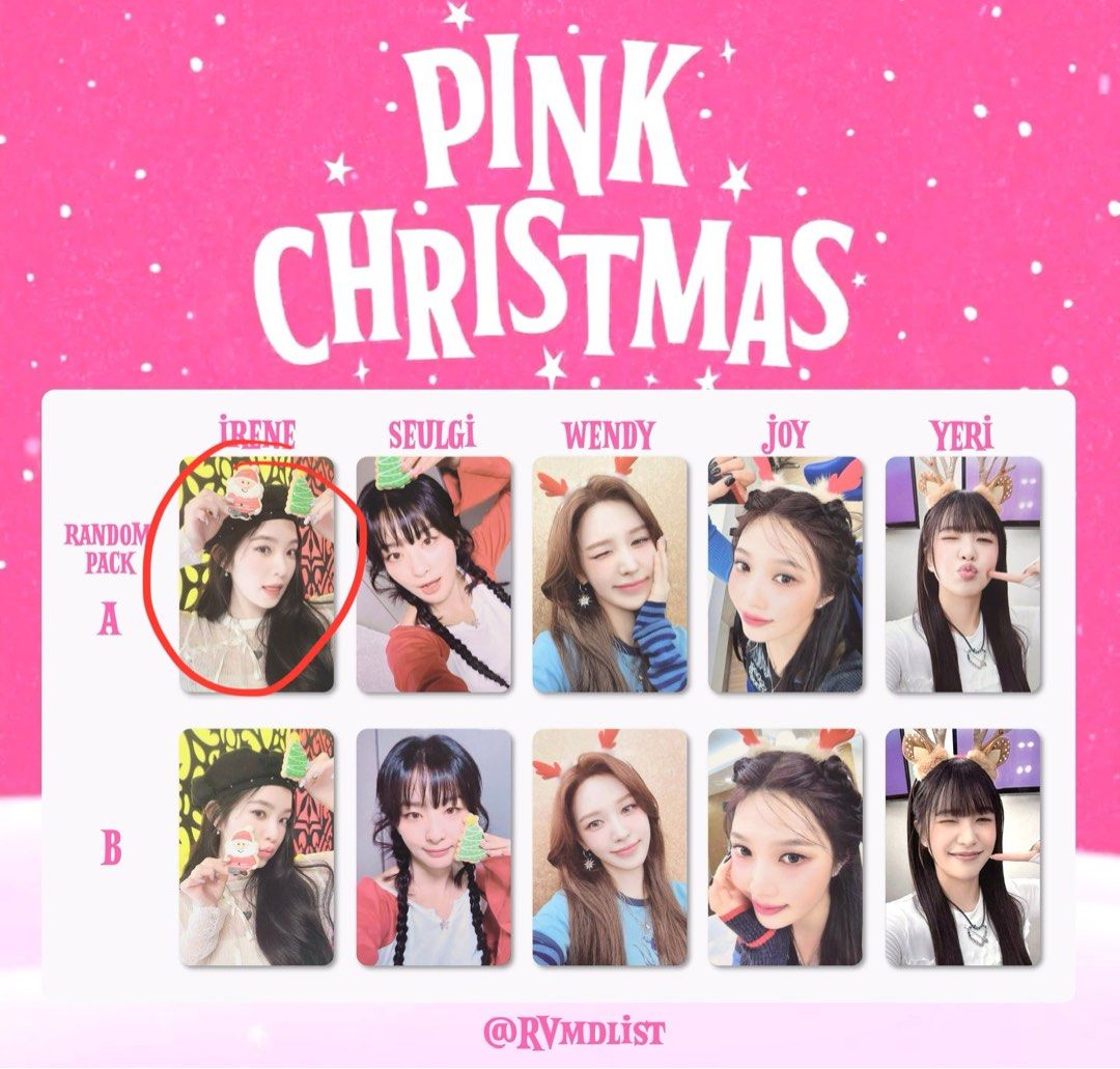 Irene Red Velvet Pink Christmas 2025 Photocard Red Velvet
