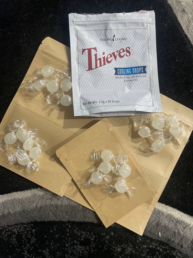 Young Living Thieves Cough Drop / Cooling Drops 30pcs, Health
