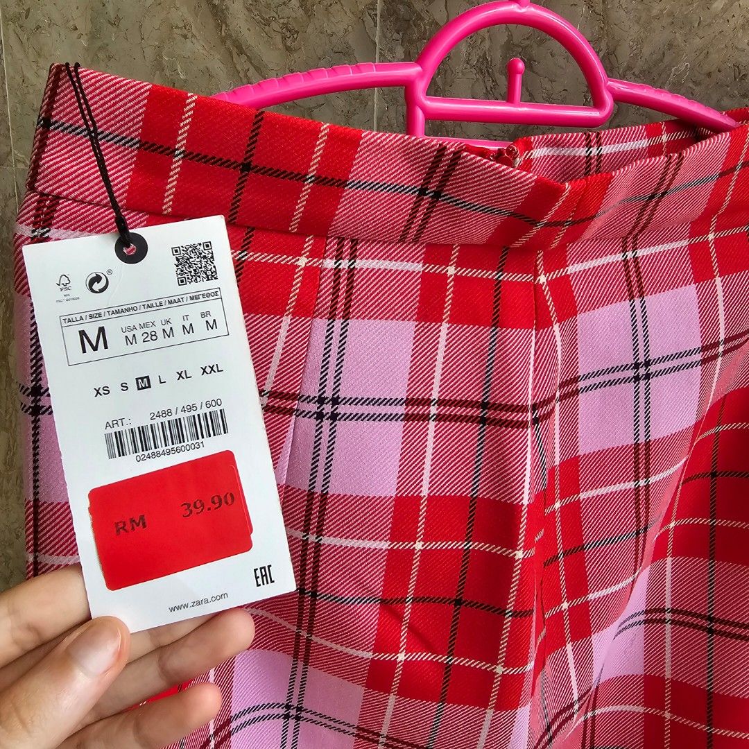 Plaid midi discount skirt zara