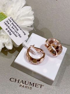 18k rg chaumet diamond earrings hk setting