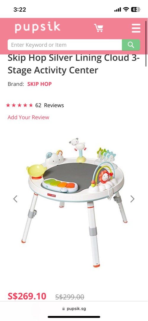 Skip hop silver lining discount cloud 3 stage activity centre