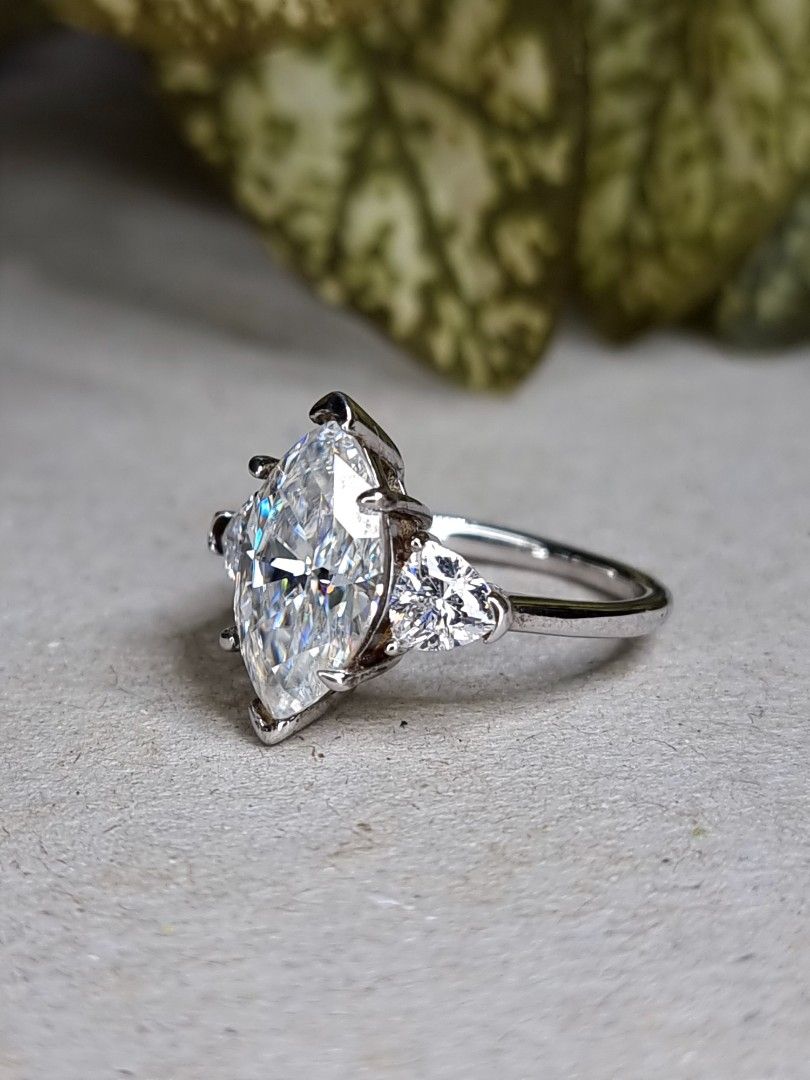 4.00ct Marquise Cut Moissanite Diamond Ring Women s Fashion