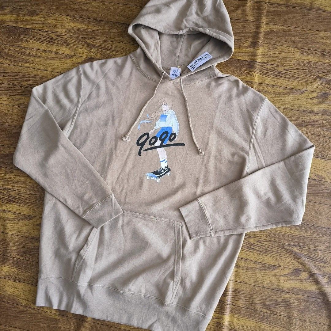 9090 skate girl hooded sweatshirt white