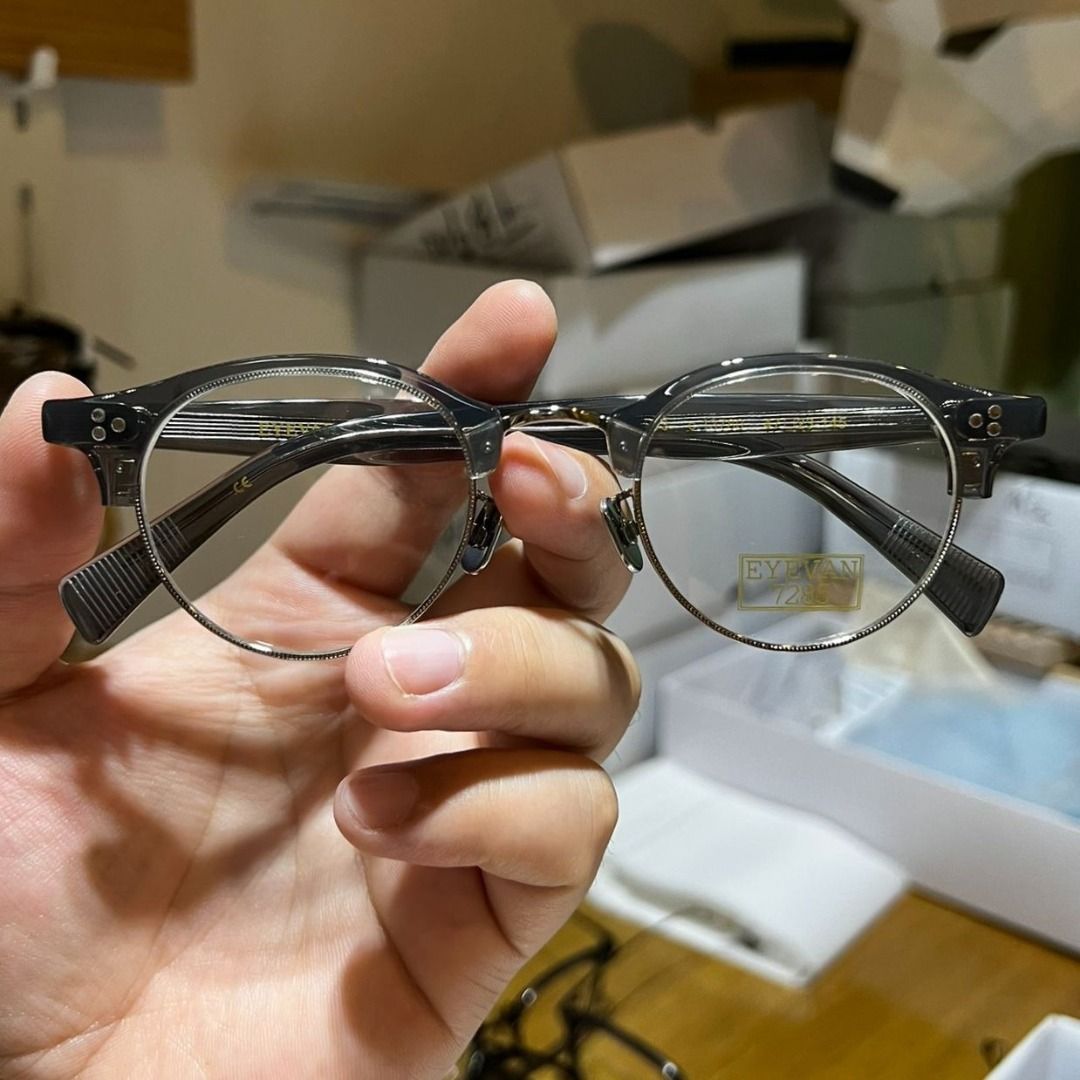 日本手造眼鏡] EYEVAN7285 Model︰643 日式復古板材眉框圓框眼鏡(透 