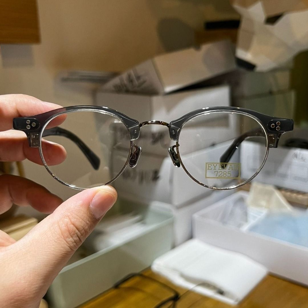 日本手造眼鏡] EYEVAN7285 Model︰643 日式復古板材眉框圓框眼鏡(透 