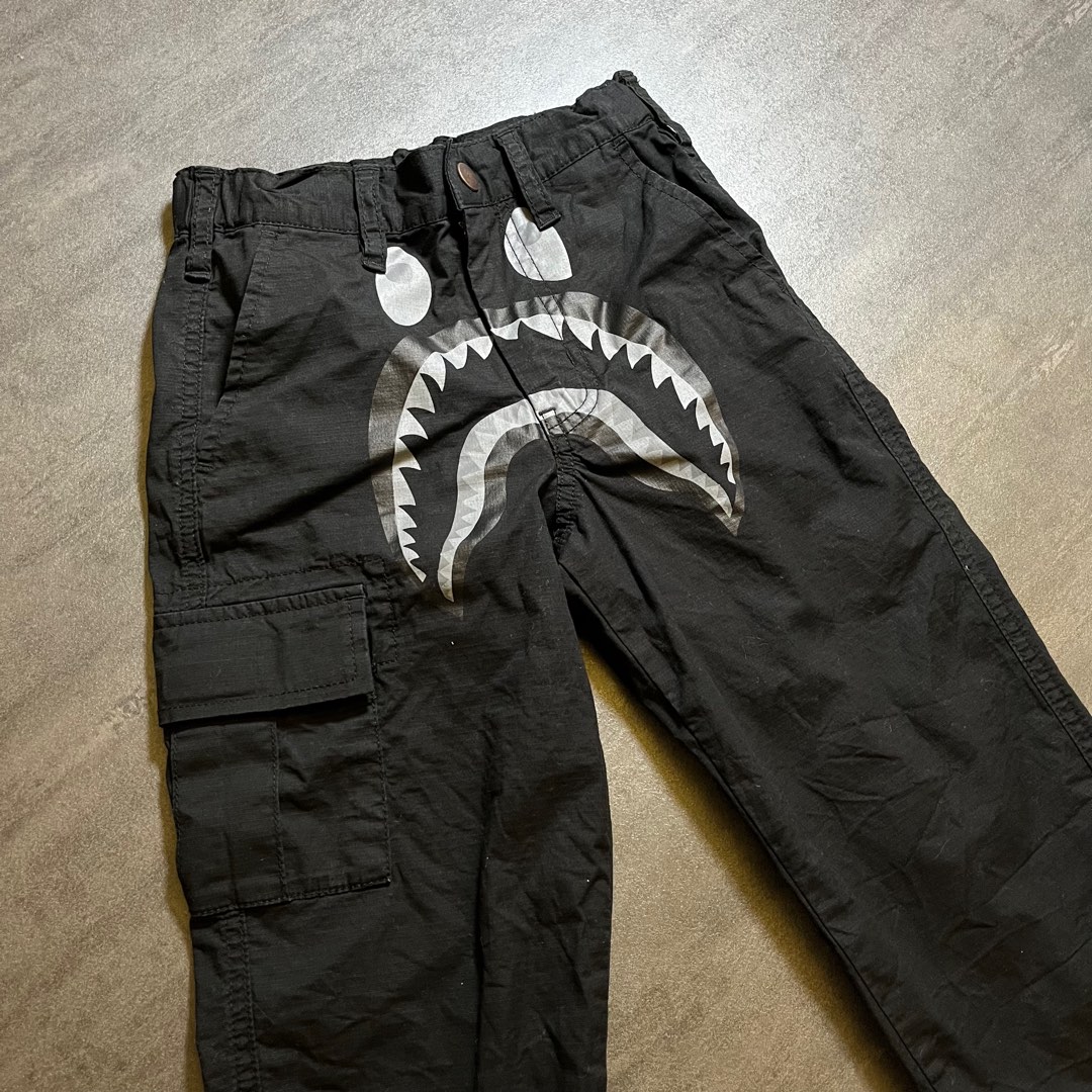 BAPE Reflective Shark 2Layer Pants Black
