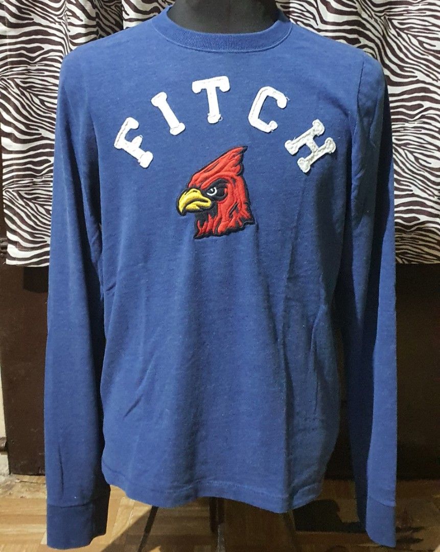 Abercrombie Fitch Sweater Long Sleeve Shirt Mens XL Blue Muscle Cardinal Bird Men s Fashion Tops Sets Tshirts Polo Shirts on Carousell