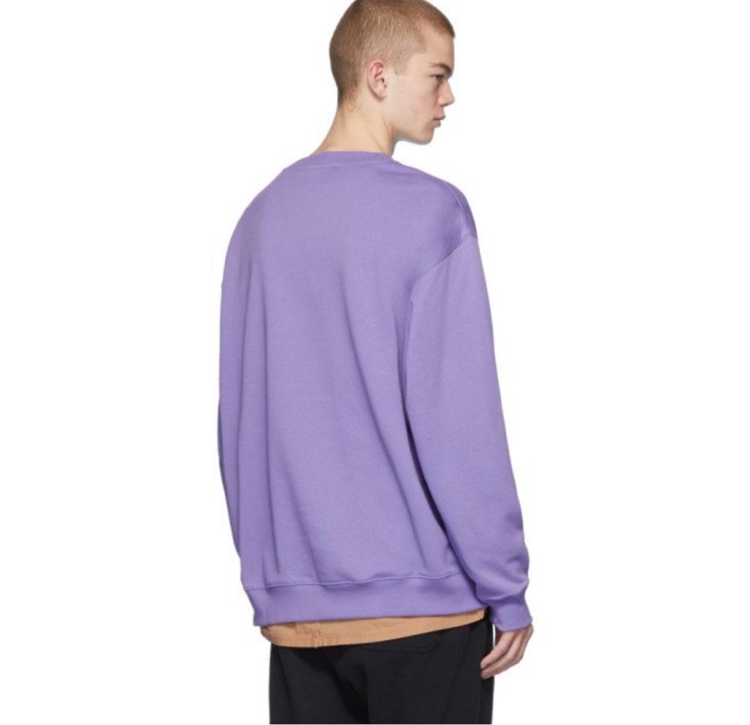 Acne Studios Forba Face Sweatshirt Purple L Fesyen Pria