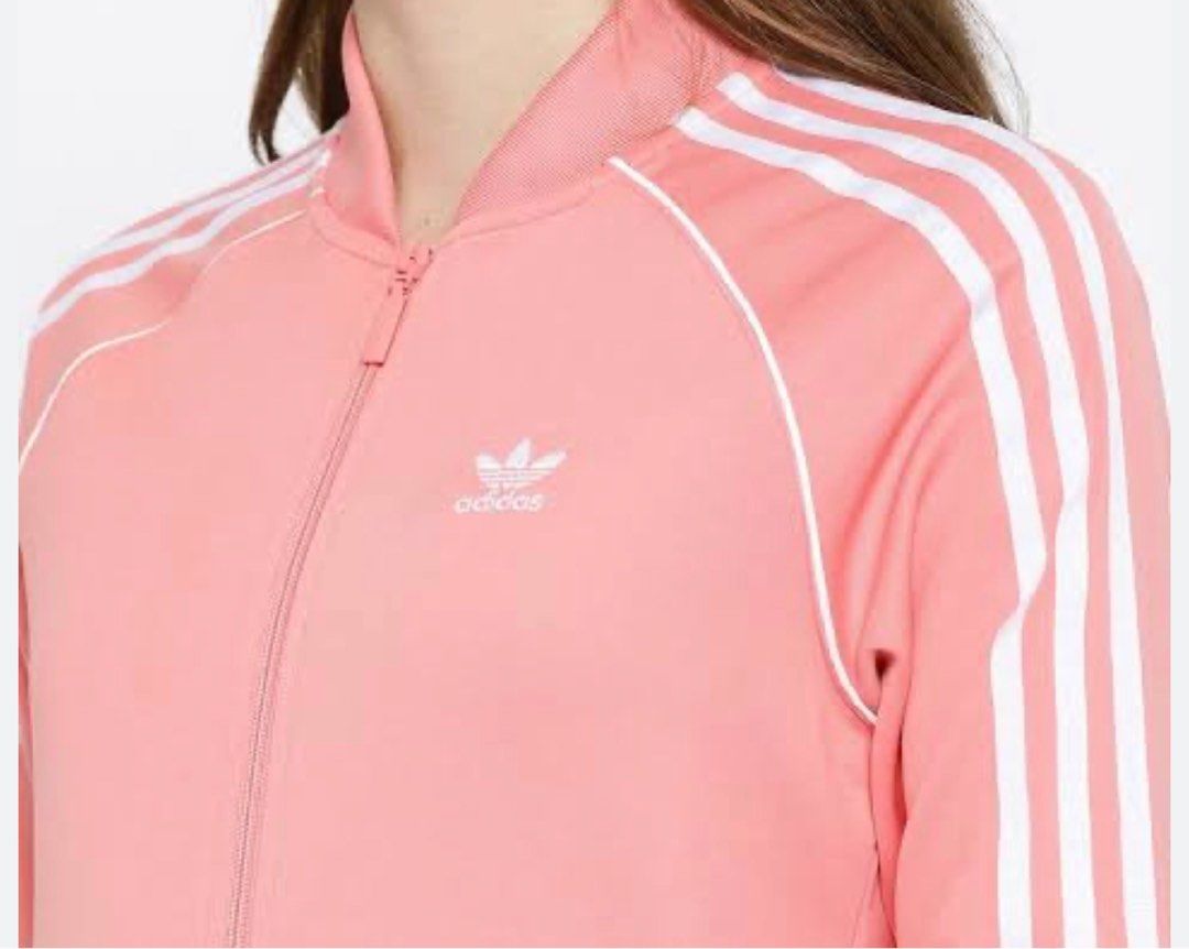 Adidas pink track jacket sale