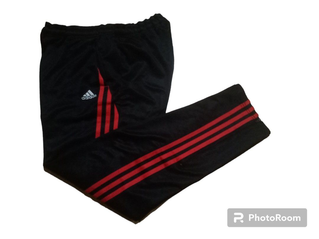 Adidas black pants shop red stripe