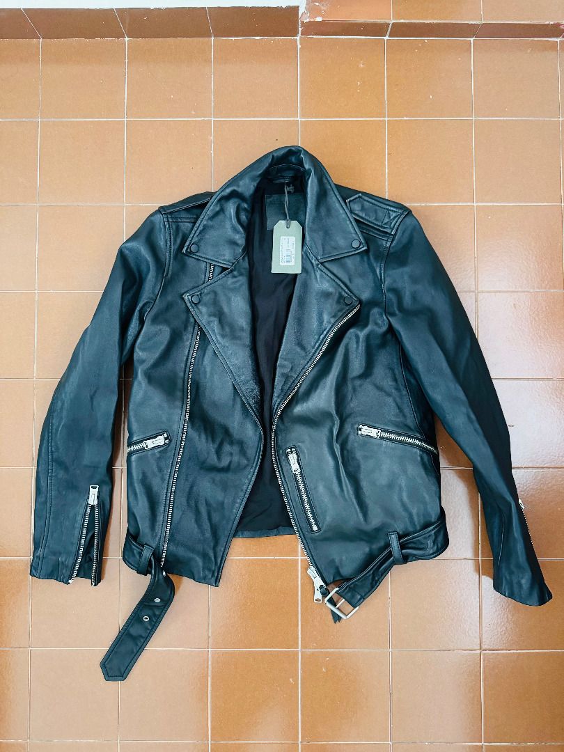 ALL SAINTS RARE Kahawa Real Leather Jacket SMALL Mint Never