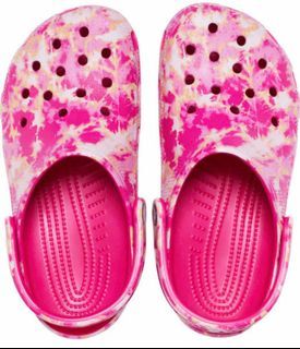 Authentic Crocs Classic Bleach Dye Clog in Candy pink