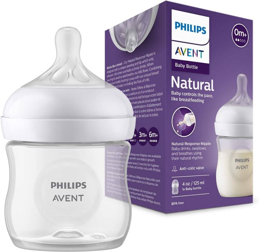 Philips Avent Natural Baby Bottles Natural Response Nipple Clear 11oz (Set  of 3)