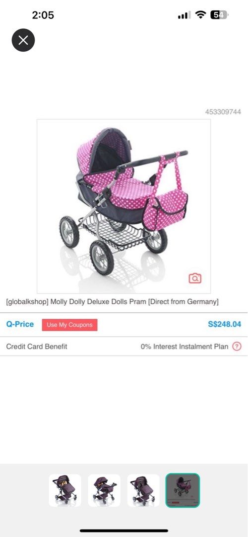 Molly dolly deluxe twin hot sale pram
