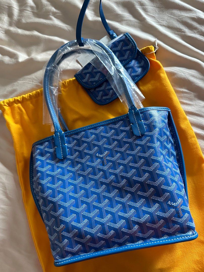 Goyard Anjou Mini in Bleu Ciel Blue