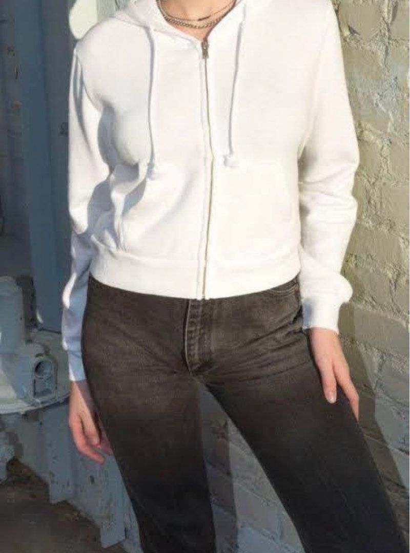 Brandy melville white cropped jacket outlet