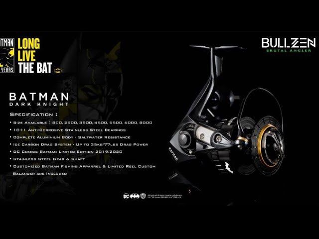 Bullzen Batman Dark Night Spinning Reel, Sports Equipment, Fishing