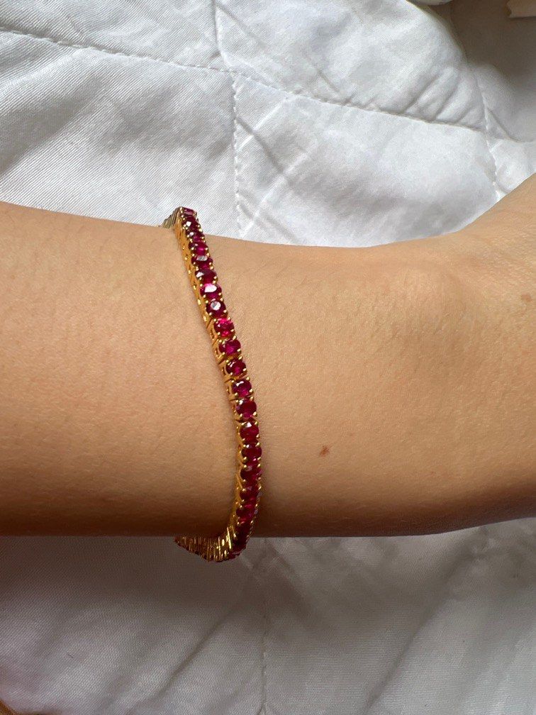Red ruby bracelet on sale