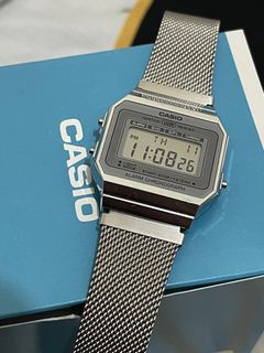 Casio Vintage A700WM-7A Slim Case Digital Quartz A700WM-7ADF Silver A700  Mesh Brand New, Men's Fashion, Watches & Accessories, Watches on Carousell