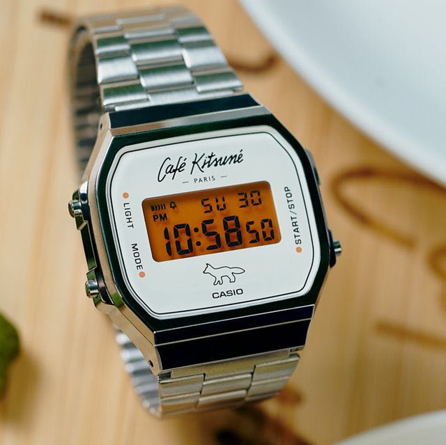 CASIO x cafe kitsune A168WECK-7A, 男裝, 手錶及配件, 手錶- Carousell