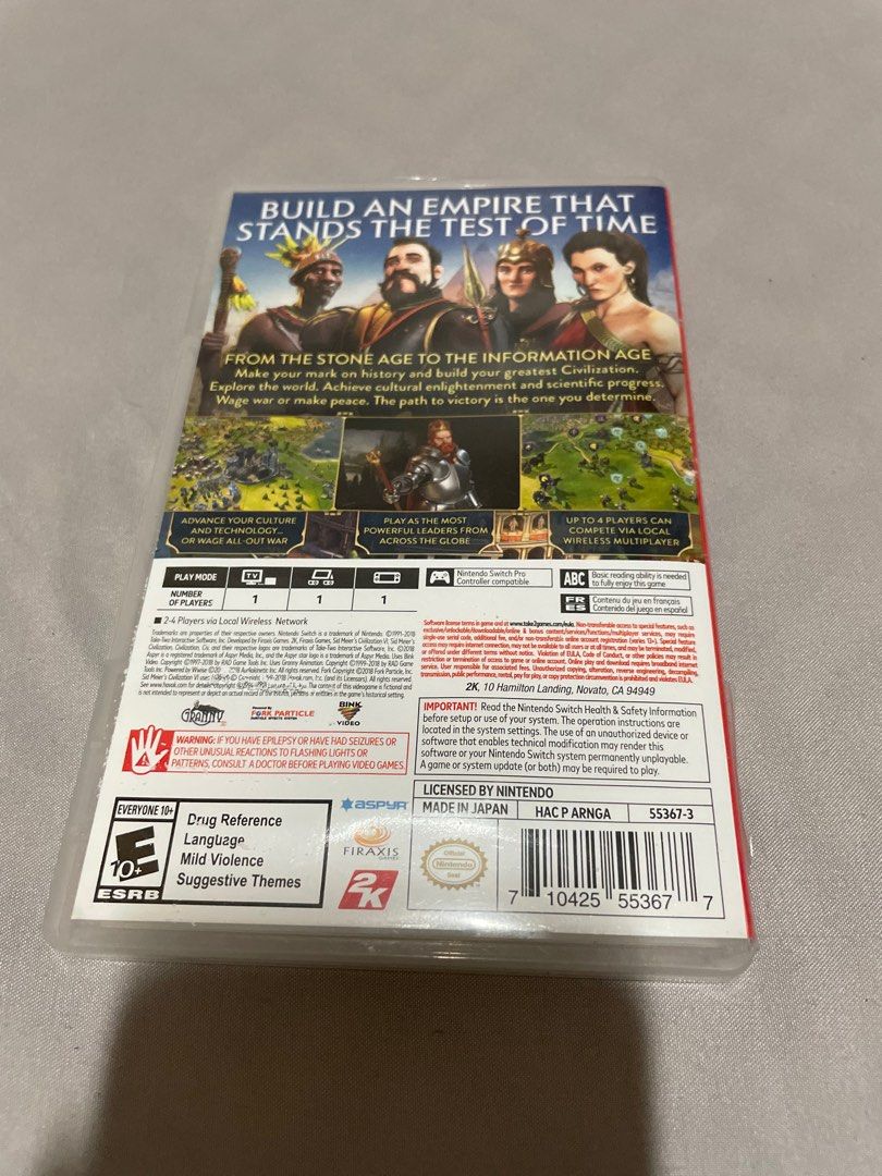 Civilization VI - NINTENDO Switch (Category: Nintendo) located in Pasig City. Submitted by faussy (Listing ID 1278514329, Image 3). Description: Played once. No scratches. Good condition. Pick-up or ship. Shipping will be shouldered by buyer. RFS: Decluttering .