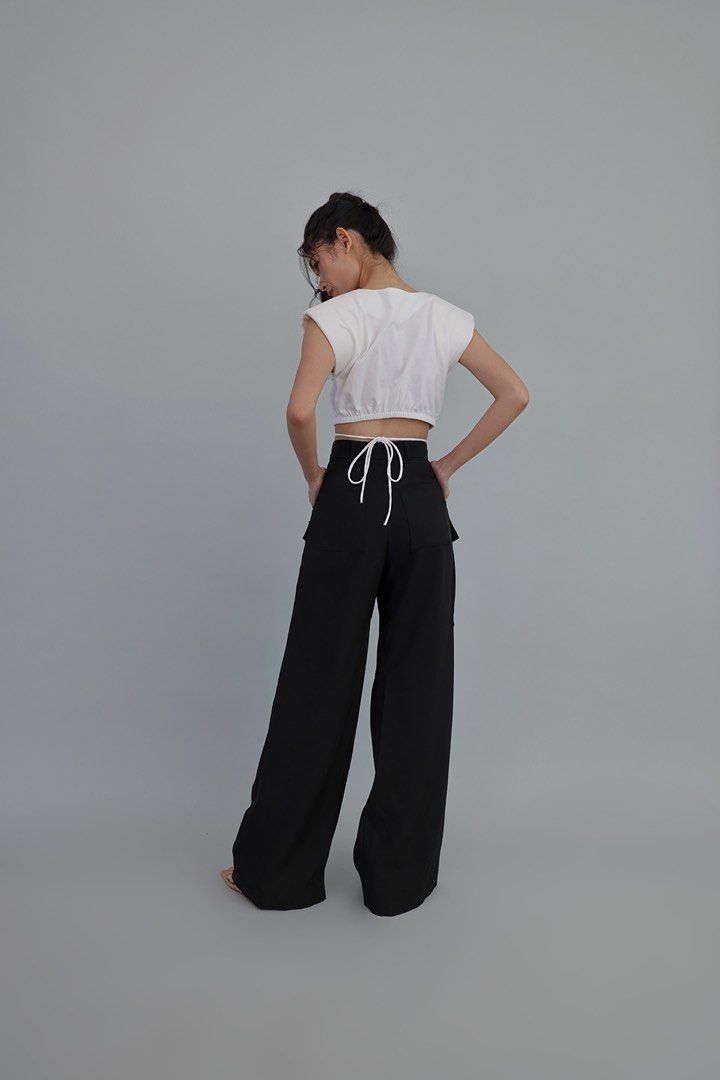 Lorcan Pants - High Waisted Tailored Pants in White