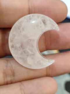Clear quartz half moon shape