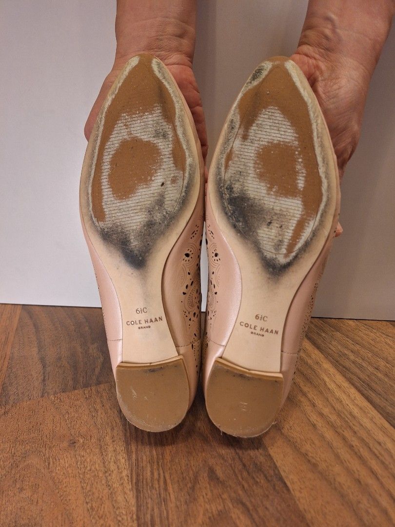 Cole Haan Callie Leather Flat Mahogany Rose Size 38