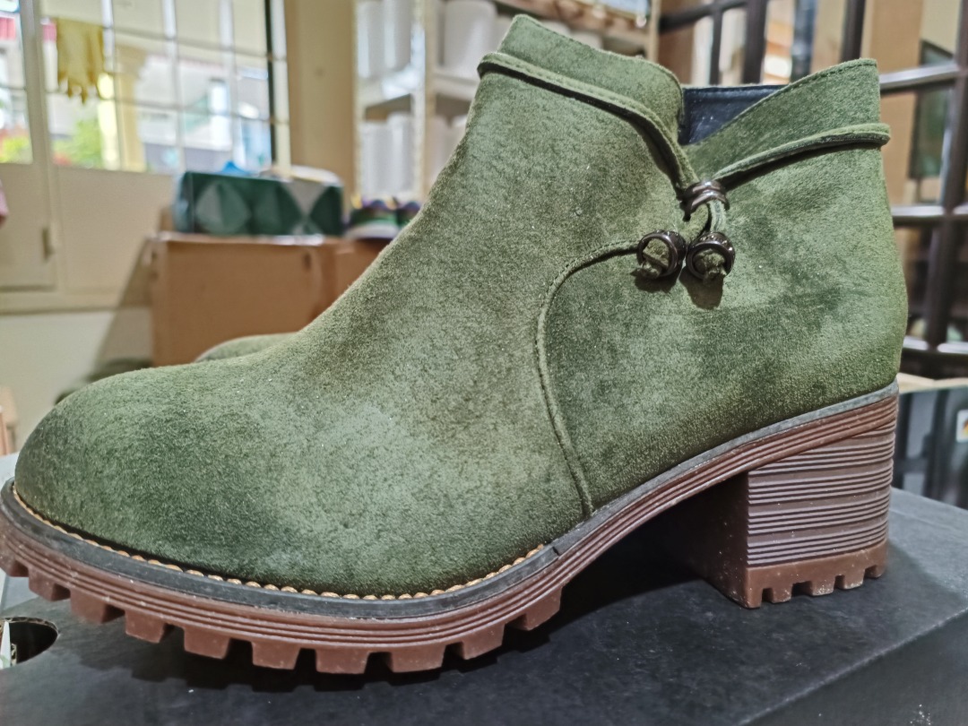 Army green ankle sales boots