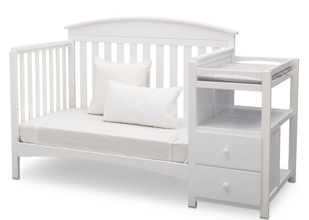 Delta Abby Crib with changer (Category: Cots & Cribs) located in Pasig City. Submitted by unicornsanddinosaurs (Listing ID 1278599473, Image 2). Description: Available SOON 🧸 The Crib is a preloved repainted unit current brand new price in php 22k will include brand new Graco Crib Mattress 6-8k in php 3 different mattress height adjustments attached diaper changer 2 spacious drawers 1 open shelf for spacious organization Dimensions: 72.50" (widt
