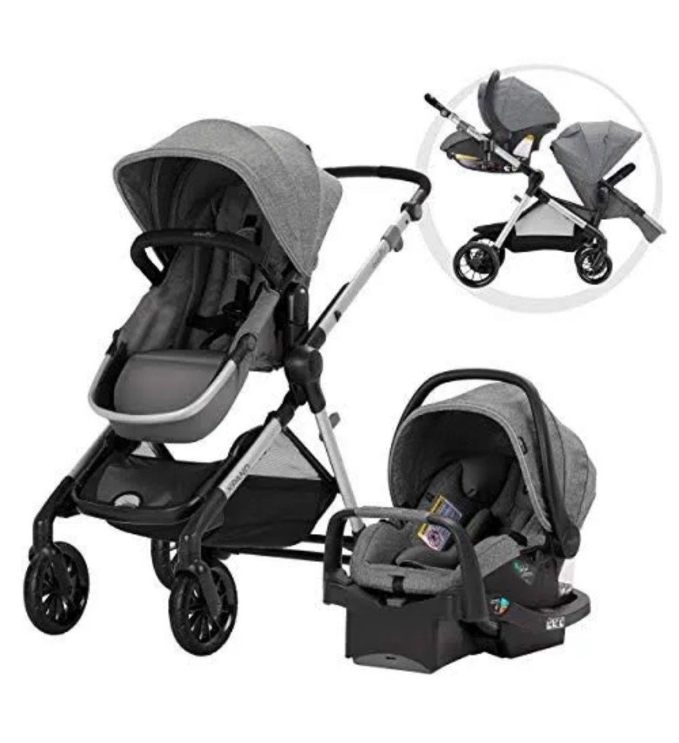 Evenflo Pivot Xpand Modular Travel System with SafeMax Infant Car Seat
