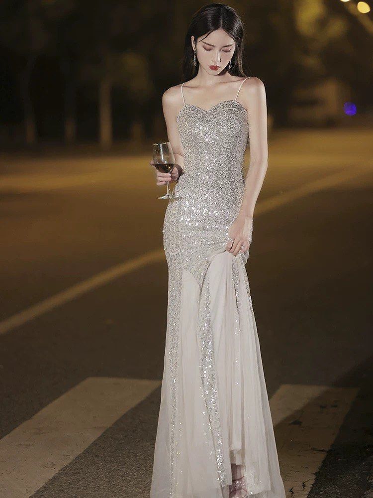 Glitter evening shop dress