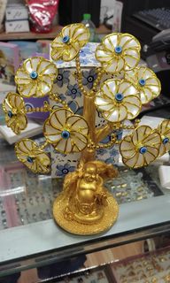 💯Evil Eye Flower Tree with Laughing Buddha lucky charm display