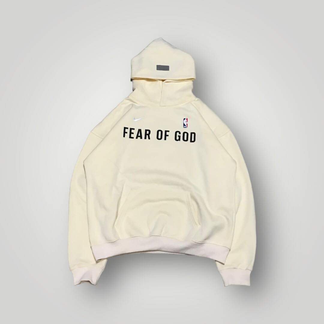Fear of God x Nike NBA Warm Up Beige Hoodie Men s Fashion Tops