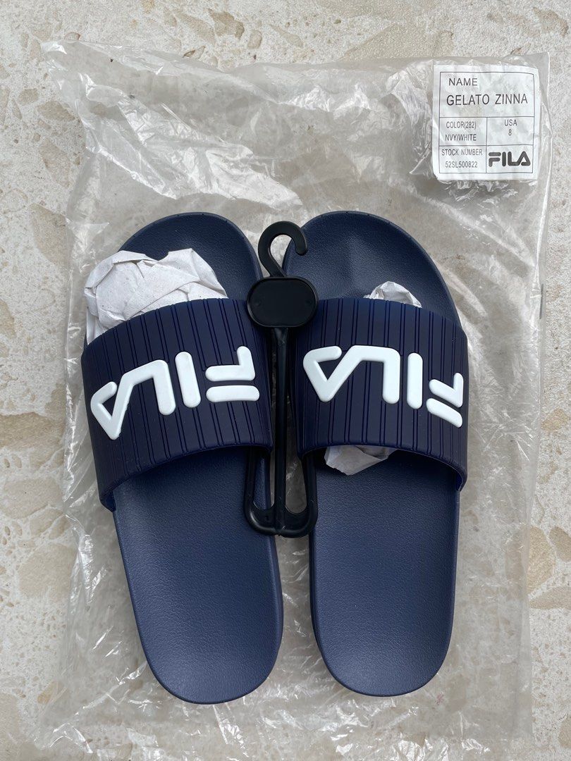 FILA Gelato Zinna Slides Dark Blue Women s Fashion Footwear
